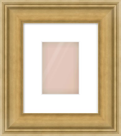 Gold Scoop Frame for 105 × 148mm artwork, with Smooth White Single Mount