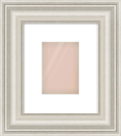 Silver Scoop Frame for 105 × 148mm artwork, with Smooth White Single Mount