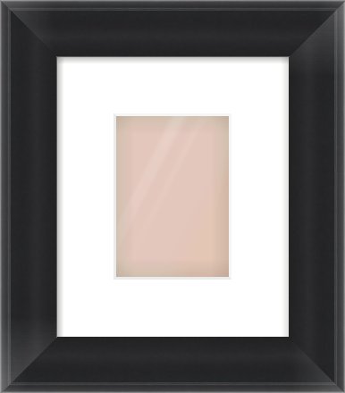 Black Cushion Frame for 105 × 148mm artwork, with Smooth White Single Mount