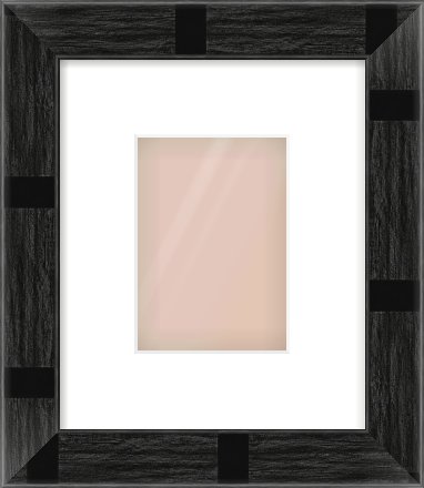 Black Flat Frame for 105 × 148mm artwork, with Smooth White Single Mount