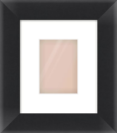 Black Flat Frame for 105 × 148mm artwork, with Smooth White Single Mount