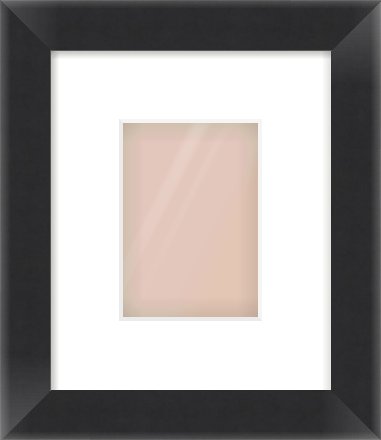 Black Flat Frame for 105 × 148mm artwork, with Smooth White Single Mount