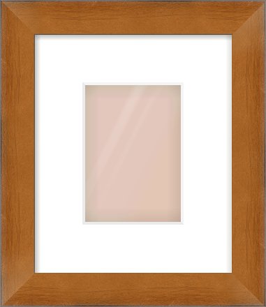 Brushed Bronze with Black Sides Flat Frame for 105 × 148mm artwork, with Smooth White Single Mount