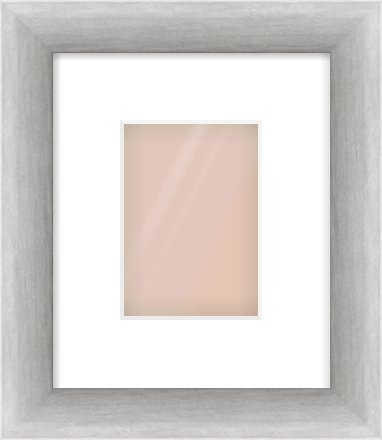 Silver Cushion Frame for 105 × 148mm artwork, with Smooth White Single Mount