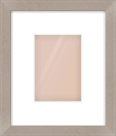 Silver & Black Sided Flat Frame for 105 × 148mm artwork, with Smooth White Single Mount