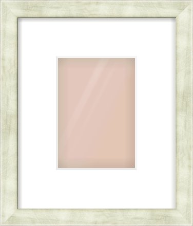 Champagne Flat Frame for 105 × 148mm artwork, with Smooth White Single Mount