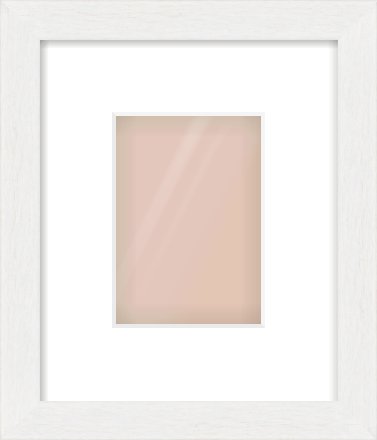 White Stain Flat Frame for 105 × 148mm artwork, with Smooth White Single Mount
