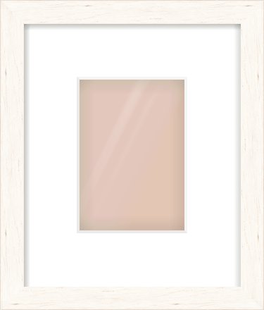 Ivory Flat Frame for 105 × 148mm artwork, with Smooth White Single Mount