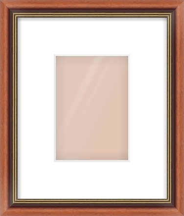 Brown Spoon Frame for 105 × 148mm artwork, with Smooth White Single Mount