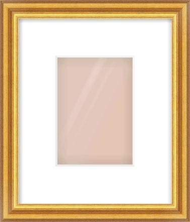 Gold Reverse Frame for 105 × 148mm artwork, with Smooth White Single Mount