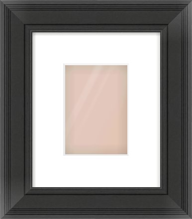 Black Spoon Frame for 105 × 148mm artwork, with Smooth White Single Mount