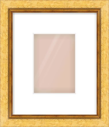 Gold Leaf Flat Frame for 105 × 148mm artwork, with Smooth White Single Mount