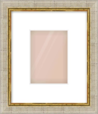 Silver Foil Flat Frame for 105 × 148mm artwork, with Smooth White Single Mount