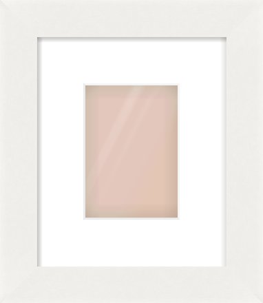 White Flat Frame for 105 × 148mm artwork, with Smooth White Single Mount