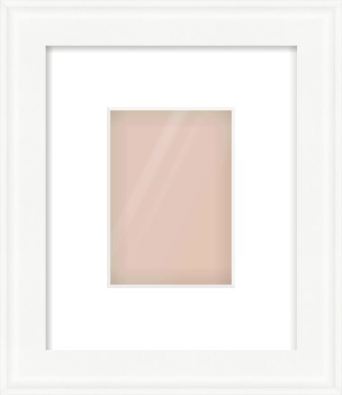 White Scoop Frame for 105 × 148mm artwork, with Smooth White Single Mount