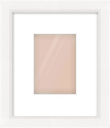 White Beveled Frame for 105 × 148mm artwork, with Smooth White Single Mount