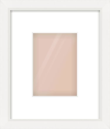 White Beveled Frame for 105 × 148mm artwork, with Smooth White Single Mount