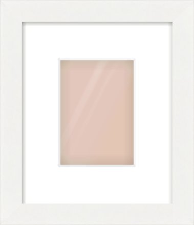White Flat Frame for 105 × 148mm artwork, with Smooth White Single Mount