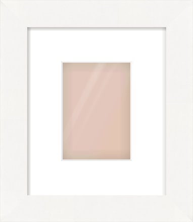 White Flat Frame for 105 × 148mm artwork, with Smooth White Single Mount