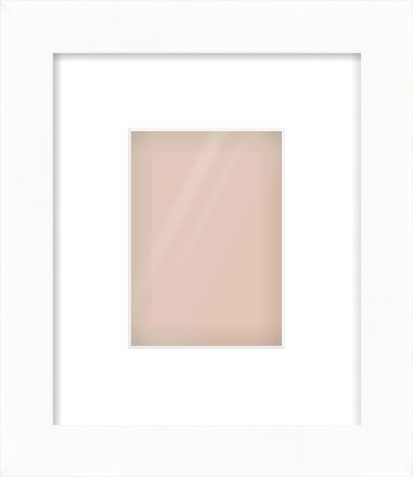 White Bevel Frame for 105 × 148mm artwork, with Smooth White Single Mount