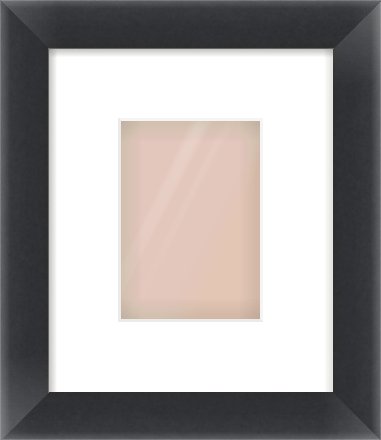 Black Bevel Frame for 105 × 148mm artwork, with Smooth White Single Mount