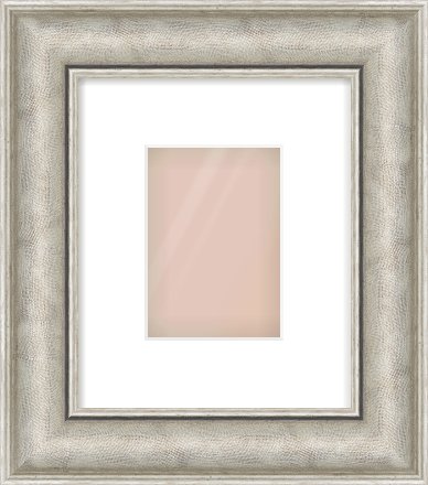 Silver Scoop Frame for 105 × 148mm artwork, with Smooth White Single Mount