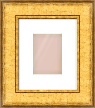 Gold Flat Frame for 105 × 148mm artwork, with Smooth White Single Mount