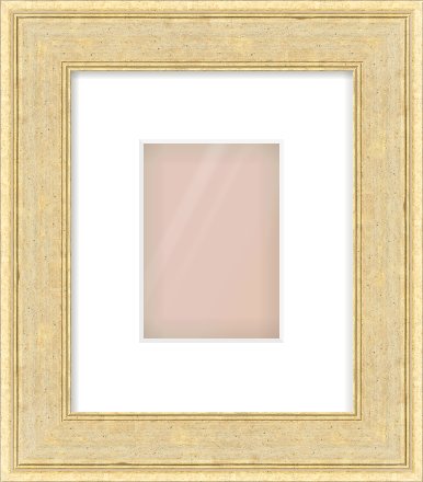 Gold Flat Frame for 105 × 148mm artwork, with Smooth White Single Mount
