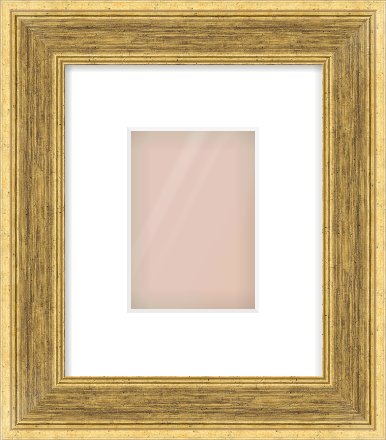 Gold Flat Frame for 105 × 148mm artwork, with Smooth White Single Mount