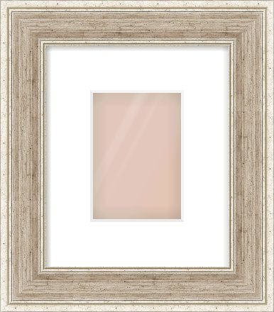Silver Flat Frame for 105 × 148mm artwork, with Smooth White Single Mount