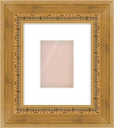 Gold Reverse Frame for 105 × 148mm artwork, with Smooth White Single Mount