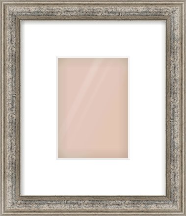 Silver Dome Frame for 105 × 148mm artwork, with Smooth White Single Mount