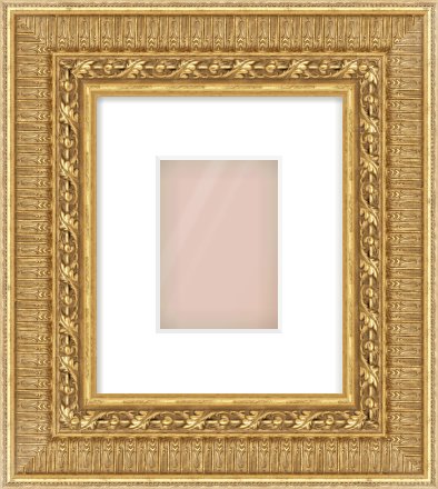 Gold Reverse Frame for 105 × 148mm artwork, with Smooth White Single Mount