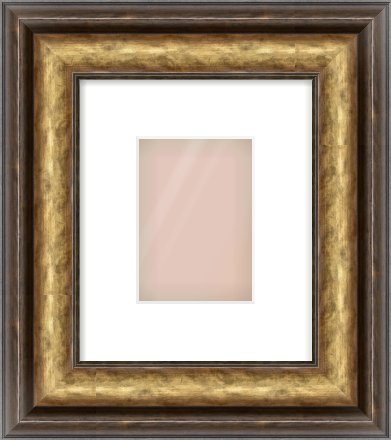 Gold Spoon Frame for 105 × 148mm artwork, with Smooth White Single Mount