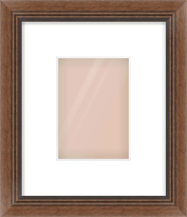 Brown Flat Frame for 105 × 148mm artwork, with Smooth White Single Mount