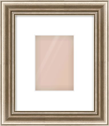 Silver Cushion Frame for 105 × 148mm artwork, with Smooth White Single Mount
