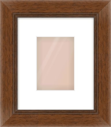 Brown Flat Frame for 105 × 148mm artwork, with Smooth White Single Mount