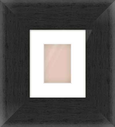 Black Flat Frame for 105 × 148mm artwork, with Smooth White Single Mount