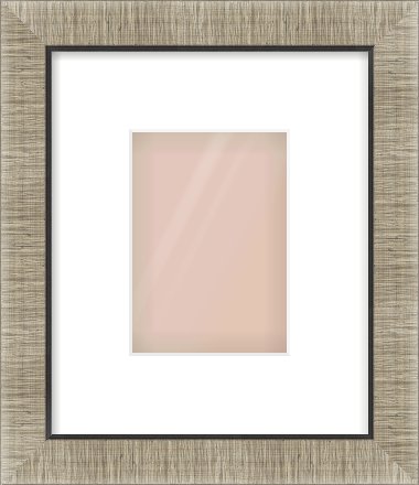 Silver & Black Sided Flat Frame for 105 × 148mm artwork, with Smooth White Single Mount