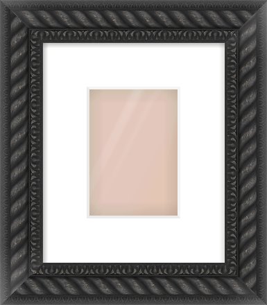 Black/Gold Dome Frame for 105 × 148mm artwork, with Smooth White Single Mount