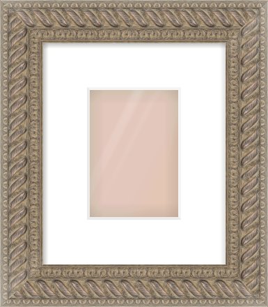Silver Dome Frame for 105 × 148mm artwork, with Smooth White Single Mount