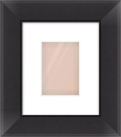 Black Flat Frame for 105 × 148mm artwork, with Smooth White Single Mount