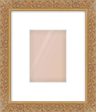 Gold Scoop Frame for 105 × 148mm artwork, with Smooth White Single Mount