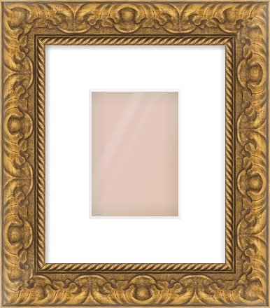 Gold Scoop Frame for 105 × 148mm artwork, with Smooth White Single Mount