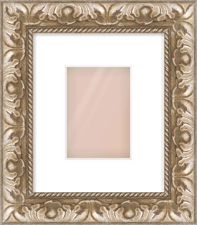 Silver Scoop Frame for 105 × 148mm artwork, with Smooth White Single Mount