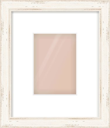 White Scoop Frame for 105 × 148mm artwork, with Smooth White Single Mount