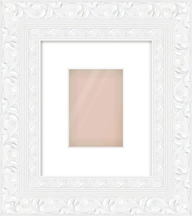White Reverse Frame for 105 × 148mm artwork, with Smooth White Single Mount