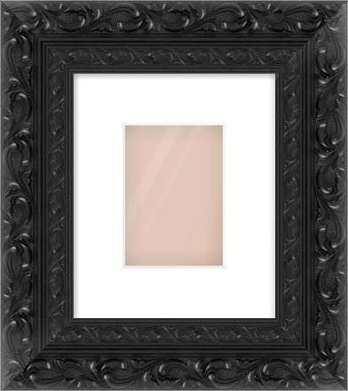 Black Reverse Frame for 105 × 148mm artwork, with Smooth White Single Mount