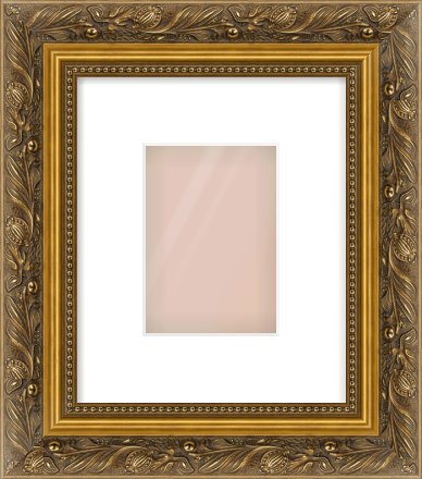 Gold Scoop Frame for 105 × 148mm artwork, with Smooth White Single Mount