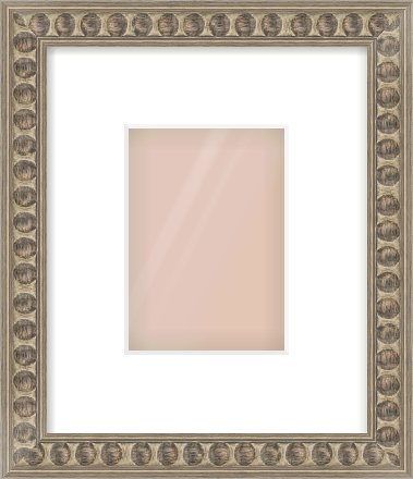 Silver Cushion Frame for 105 × 148mm artwork, with Smooth White Single Mount
